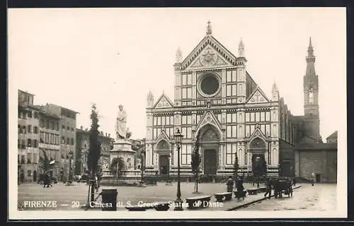 AK Firenze, Chiesa di S. Croce, Statua di Dante