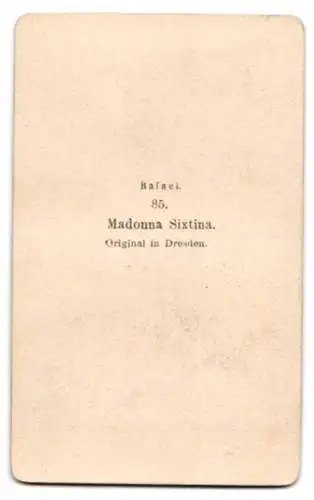Fotografie unbekannter Fotograf und Ort, Gemälde: Madonna Sixtina, nach Rafael