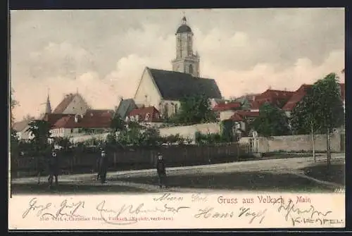 AK Volkach, Blick zur Kirche