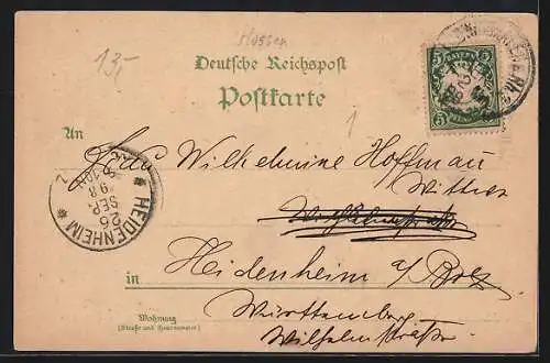 Lithographie Wiesbaden, Kochbrunnen und Trinkhalle, Russische Kapelle, Kurhaus-Park