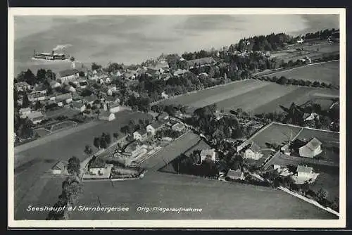 AK Seeshaupt a. Starnbergersee, Totalansicht vom Flugzeug aus