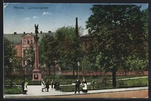 AK Werdau / Sachsen, Partie am Johannisplatz