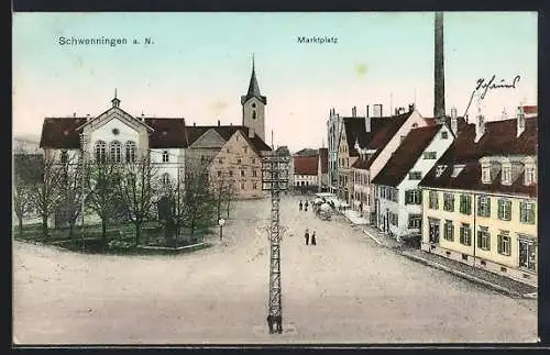 AK Schwenningen a. N., Partie am Marktplatz