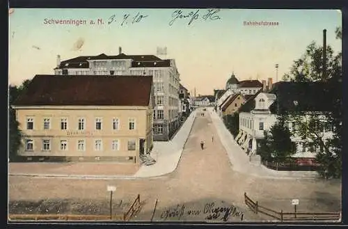AK Schwenningen a. N., Partie in der Bahnhofstrasse