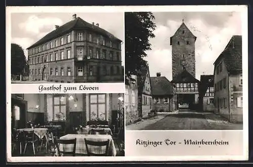 AK Mainbernheim, Gasthof zum Löwen, Bes. Otto Bauer, Kitzinger Tor