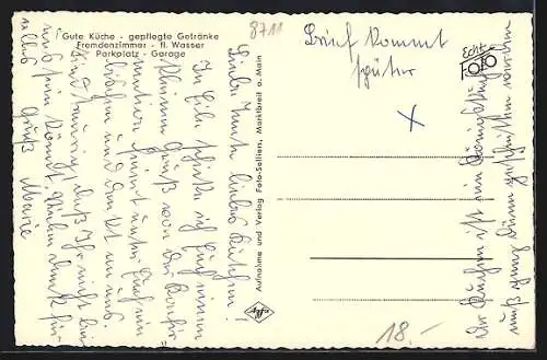 AK Marktsteft a. Main, Gasthaus Goldener Hirschen, Inh. P. Fröhlich