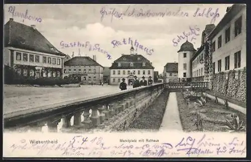 AK Wiesentheid, Marktplatz mit Rathaus und Gasthof zum Stern