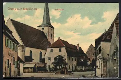 AK Nordheim / Main, Marienplatz mit Kirche