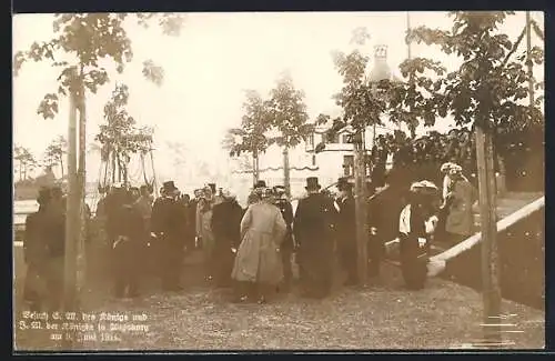 AK Augsburg, Besuch des Königs und der Königin 9.6.1914, Empfang