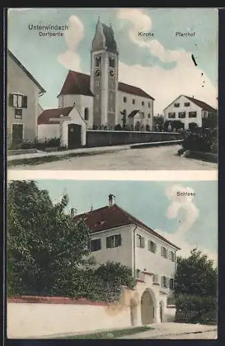 AK Unterwindach, Kirche und Pfarrhof, Schloss