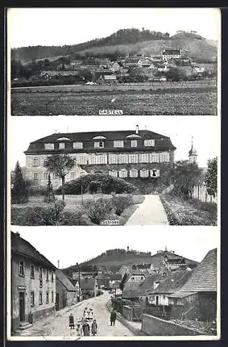 AK Castell, Schloss, Strassenansicht, Ortsansicht
