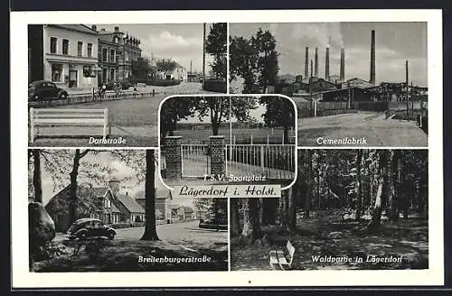 AK Lägerdorf, Breitenburgerstrasse, Zementfabrik, Dorfstrasse