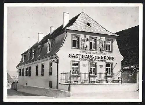 AK Escherndorf, Gasthaus zur Krone des Winzervereins