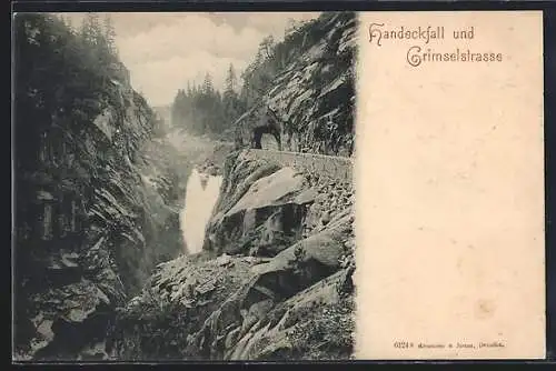 AK Handeckfall, Wasserfall an der Grimselstrasse