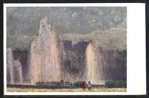 Künstler-AK Brüder Kohn (B.K.W.I) Nr. 796 /10: Wien, Hochstrahlbrunnen am Schwarzenbergplatz