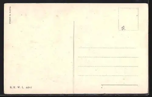 Künstler-AK Brüder Kohn (B.K.W.I) Nr. 449 /2: Zwei Damen auf einer Wiese im Alpenveilchen-Rahmen