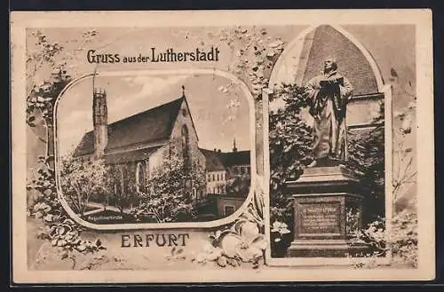 AK Erfurt, Augustinerkirche, Luther-Denkmal