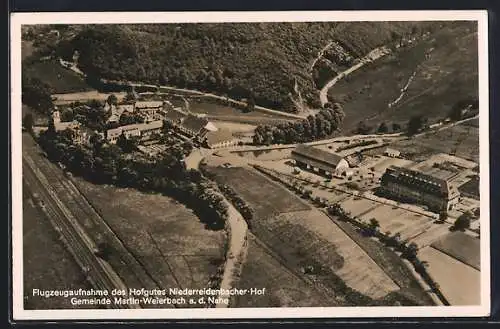 AK Martin-Weierbach a. d. Nahe, Hofgut Niederreidenbacher-Hof, Fliegeraufnahme