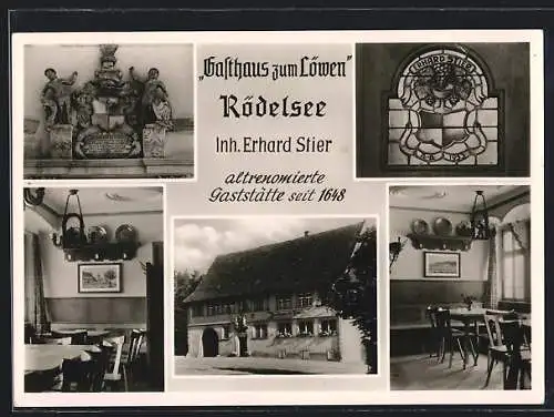 AK Rödelsee, Gasthaus zum Löwen, Innenansichten