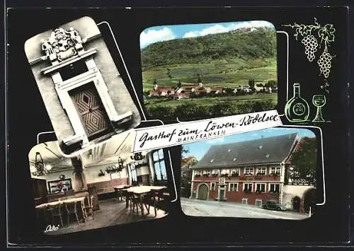 AK Rödelsee /Mainfranken, Gasthaus zum Löwen, Innenansicht, Eingangstür