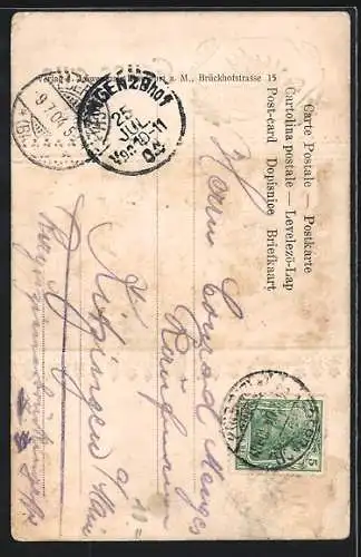 Lithographie Alf /Rheinland, Panorama mit Bullay