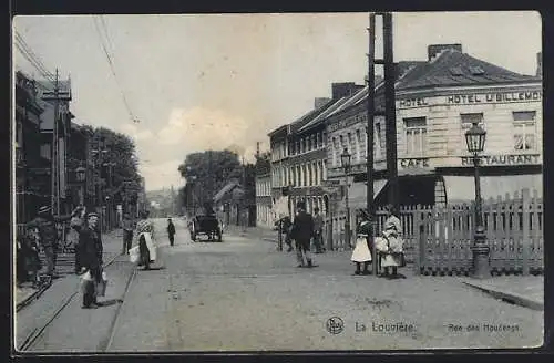 AK La Louviere, Rue des Houdengs, Strassenpartie