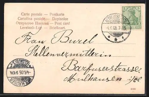 AK Altmünsterol, Epicerie und Wirtschaft zur Grenze, Deutsch-Französiche Grenze mit Soldat in Uniform