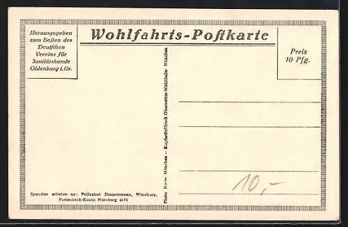 AK Sanitätshund zieht Verwundeten auf den Skiern seines Führers