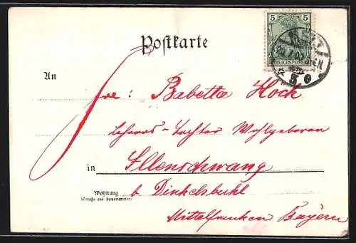 Lithographie Rezonville, Nachtquartiere von König Wilhelm, Fürst Bismarck und Graf v. Moltke
