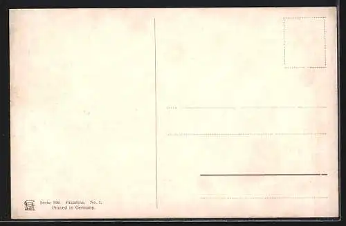 Künstler-AK F.Perlberg: Jerusalem, Ortsansicht, Männer mit Kamel