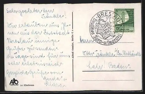 AK Breslau, Hermann Göring Stadion, Teilansicht