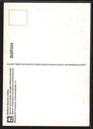 AK Gotthold Ephraim Lessing, Portrait und Zitat