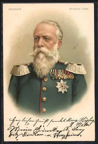 AK Friedrich, Grossherzog von Baden, mit Orden