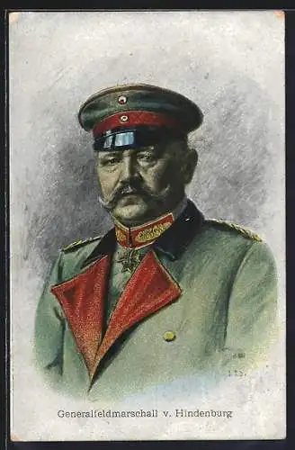 Künstler-AK Generalfeldmarschall von Hindenburg in Uniform