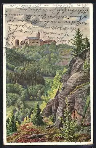 AK Eisenach, Blick auf die Wartburg