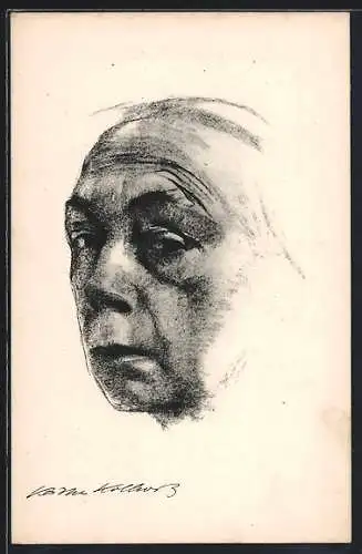 Künstler-AK Käthe Kollwitz: Selbstbildnis 1924