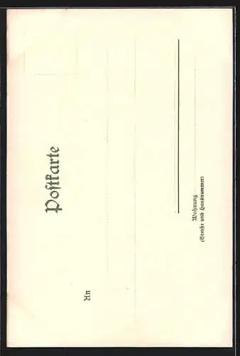Künstler-Lithographie Heinrich Kley: Heidelberg, der gesprengte Turm