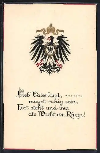 AK Eine feste Burg ist unser Gott... Preussischer Adler Ostergrüsse