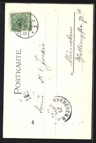 Künstler-AK Frau mit Hut steht auf einer Personenwaage