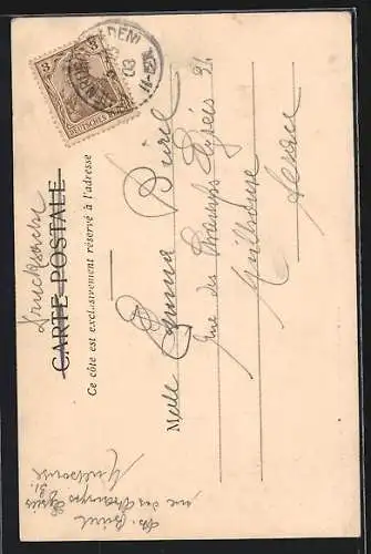 AK les 4 saisons, l`eté, Frau mit Korn