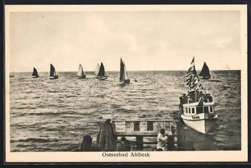 AK Ahlbeck, Ostseebad, Segelboote auf der Ostsee