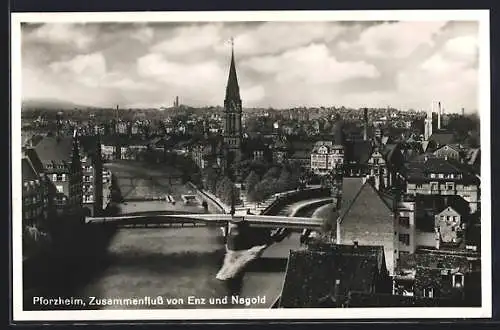 AK Pforzheim, Zusammenfluss von Enz und Nagold