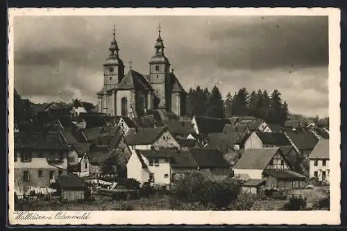 AK Walldürn i. Odenwald, Teilansicht mit Kirche