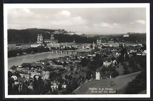 AK Passau a. d. Donau, Blick auf den Ort mit Kirche