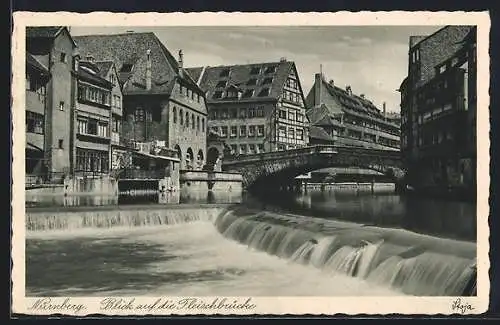 AK Nürnberg, Blick auf die Fleischbrücke