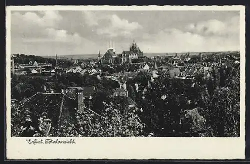 AK Erfurt, Totalansicht mit Kirche