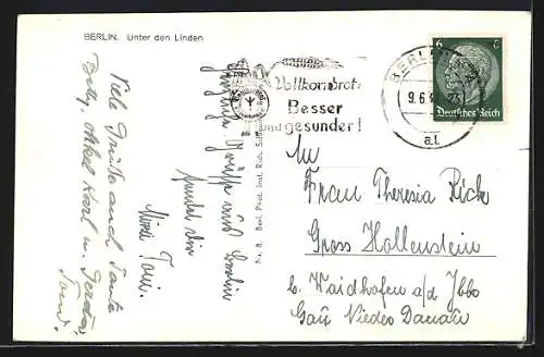 AK Berlin, Unter den Linden, Pariser Platz