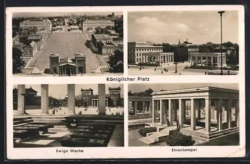 AK München, Kgl. Platz, Ehrentempel, Ewige Wache