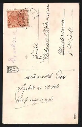 AK Zwei Mädchen mit Küken auf einer Wiese, Ostergruss