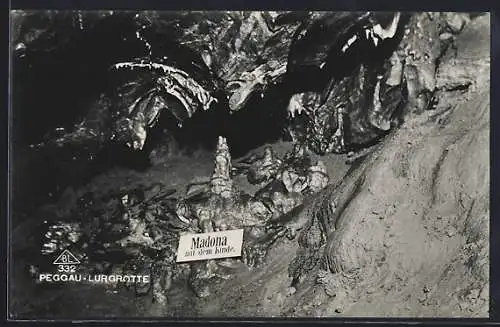 AK Peggau, Lurgrotte, Madona mit dem Kinde